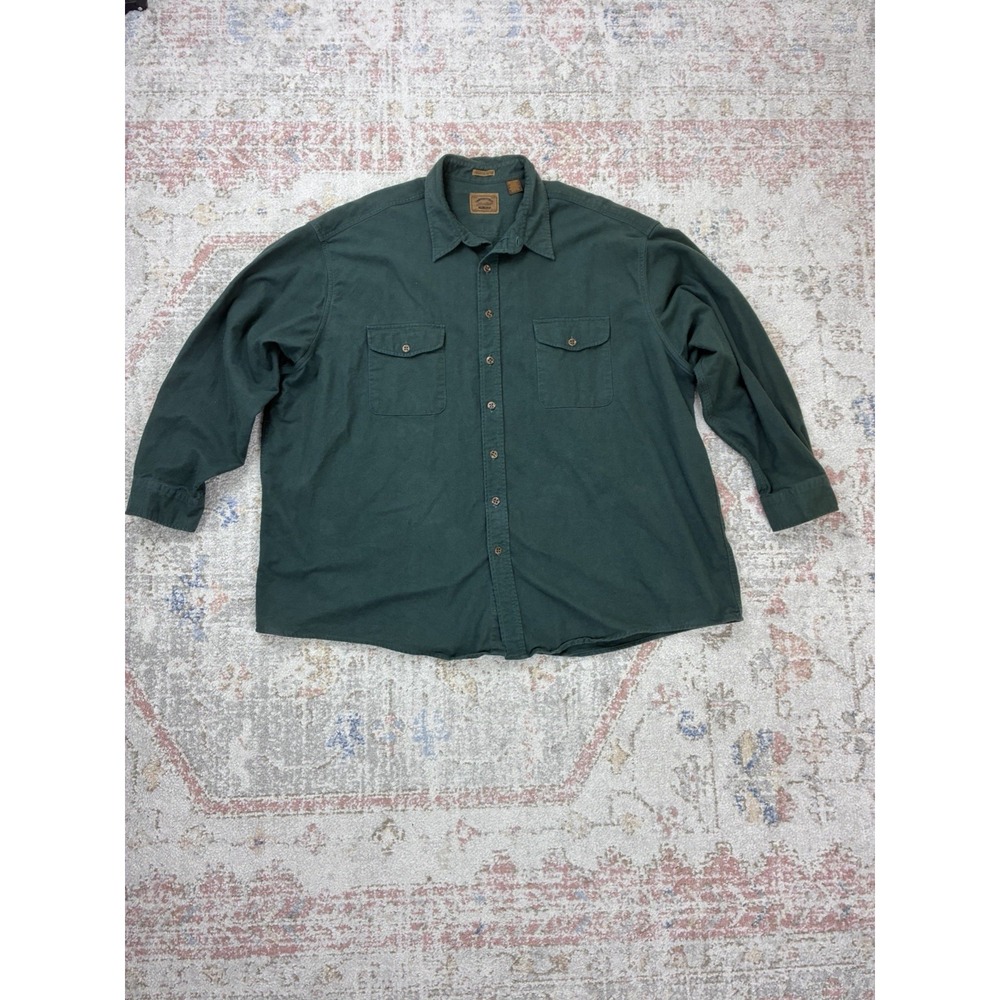 VTG St Johns Bay Heavyweight Men's Chamois Shirt  4XLT Green Flannel Gorpcore